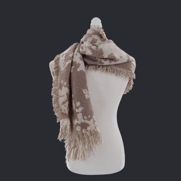 H&M Earth Blanket Shawl Beige Boho Goblincore‎ Rustic Farmhouse Country Cottage - Picture 11 of 13